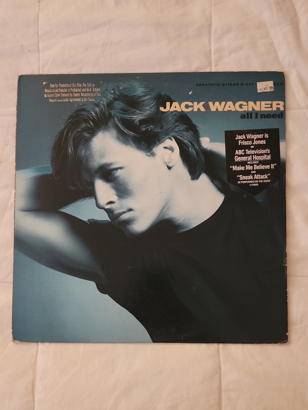 Jack Wagner: All I Need Vintage Vinyl -- 5 Cut Promo Album -- DJ COPY UNPLAYED!